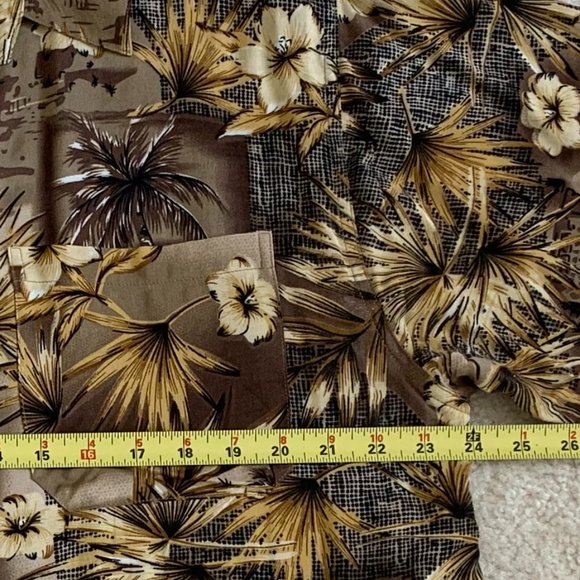 🎉HP🎉 VTG Men XL Brown Aloha Hawaiian Shirt, Short Sleeve, Pocket, Button Front - Picture 4 of 11